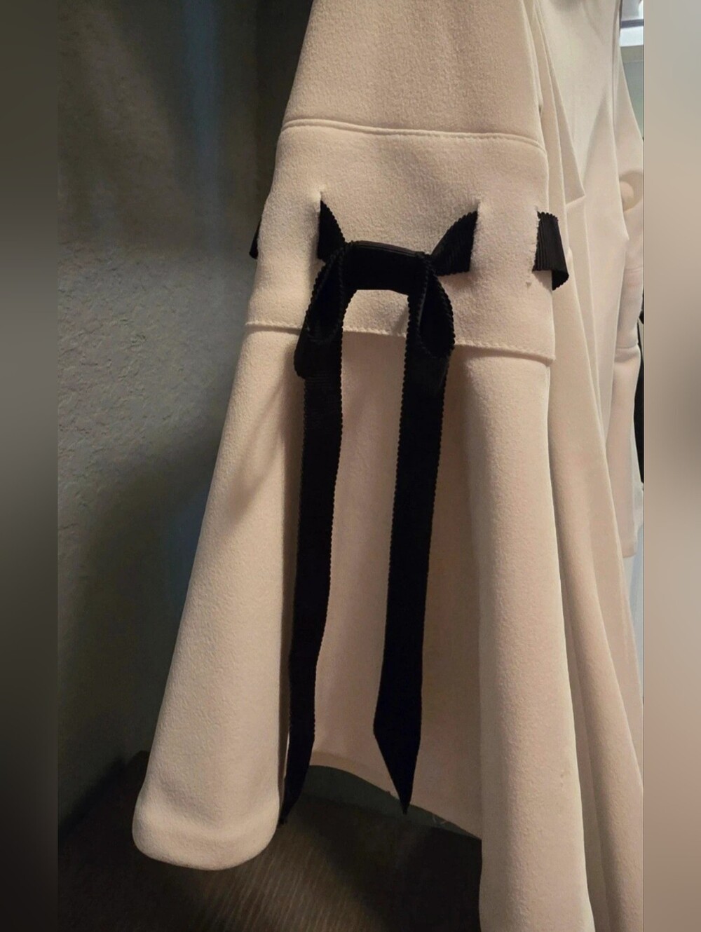 Calvin Klein White Midi Sheath Dress with Black Ribbon Sleeves [2] - Picture 3 of 8